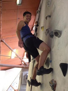 Andre rock climbing