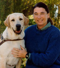 Michele with a guide dog